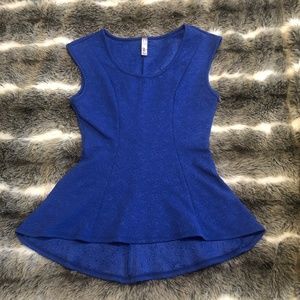 Peplum Royal Blue Floral Top